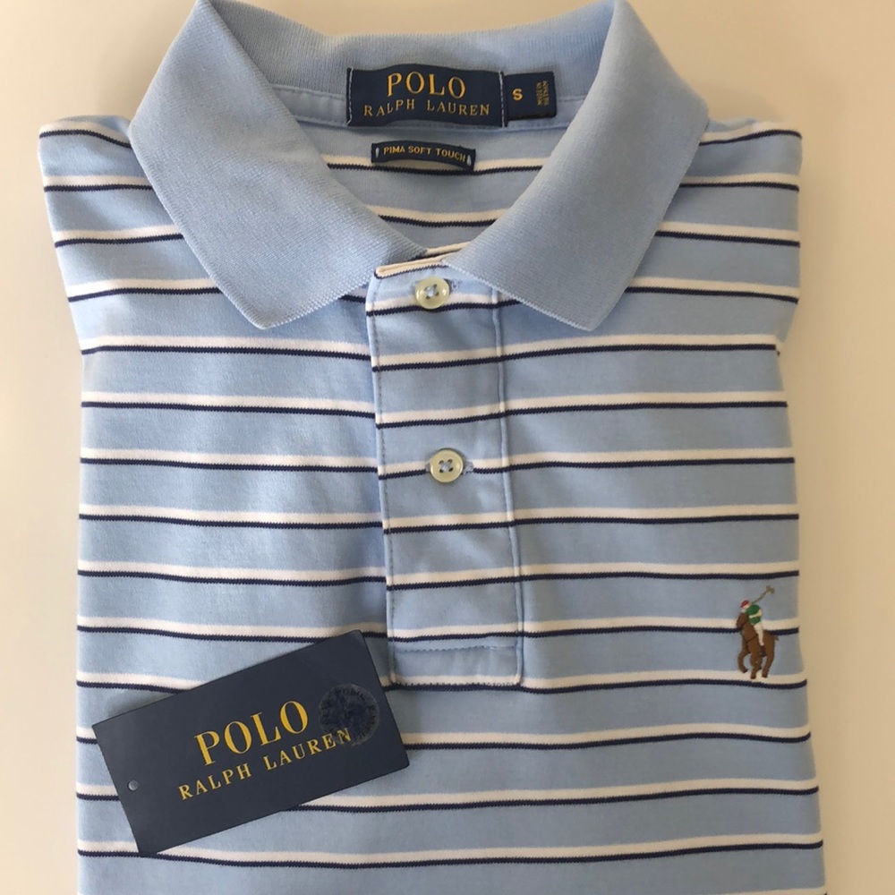 ✨ POLO ✨ RL Classic Eli Blue Multi Shirt. Sz Small